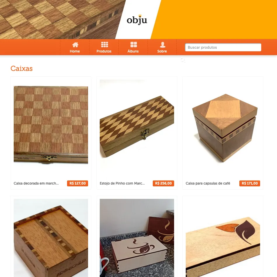 Screenshot da loja virtual da 
        Obju